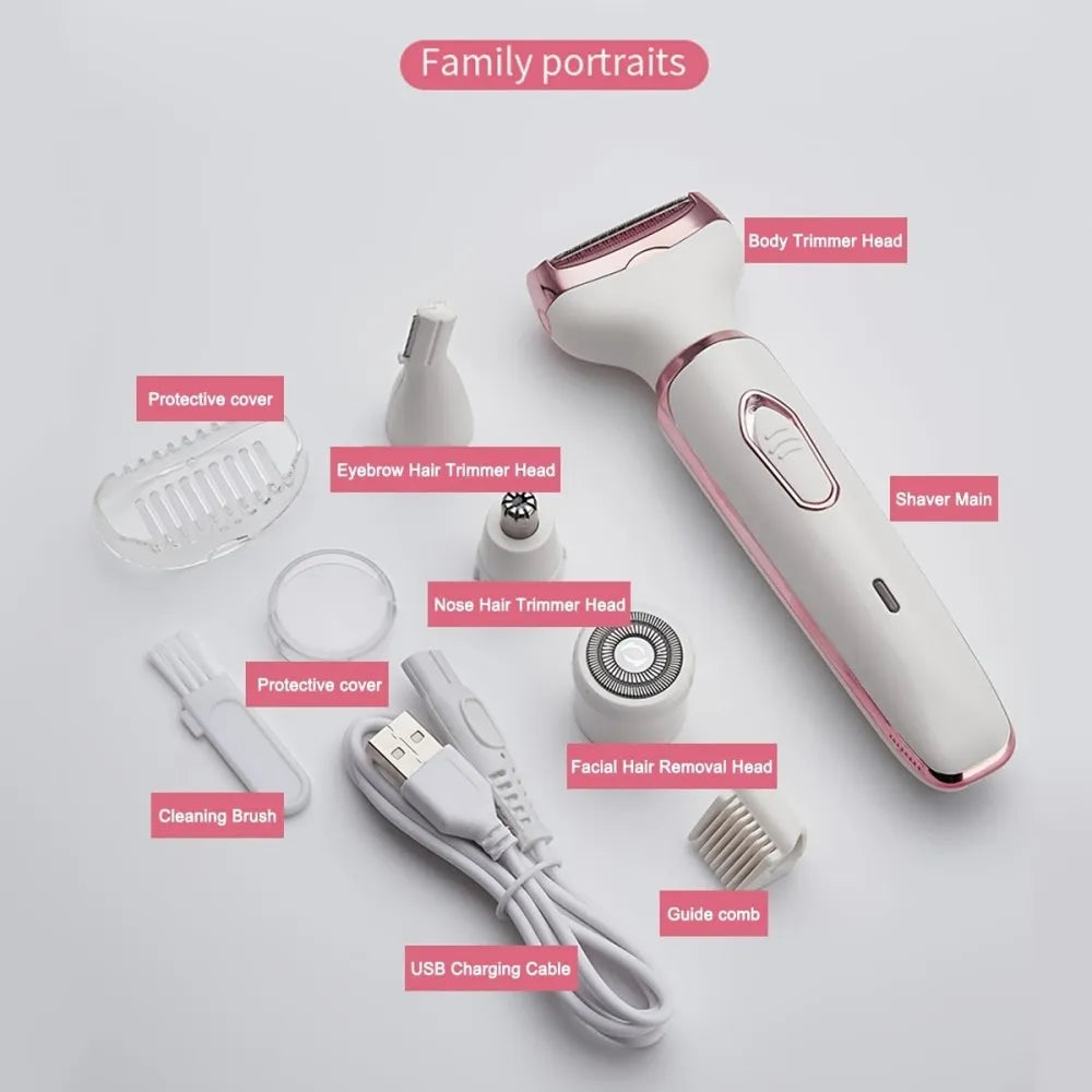 4-in-1 body and facial hair trimmer