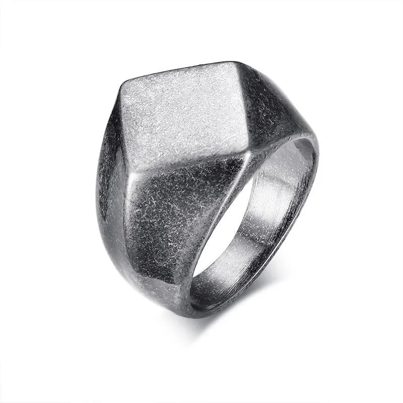 Stainless steel signet ring,