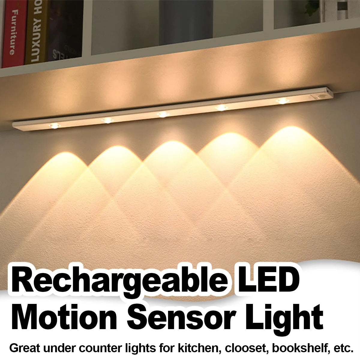 Ultra-thin LED light strip with motion sensor