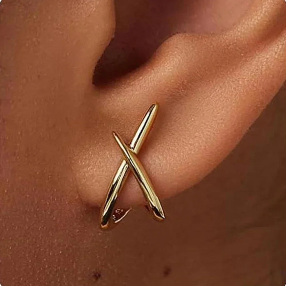 Fashion gold cross earrings for women