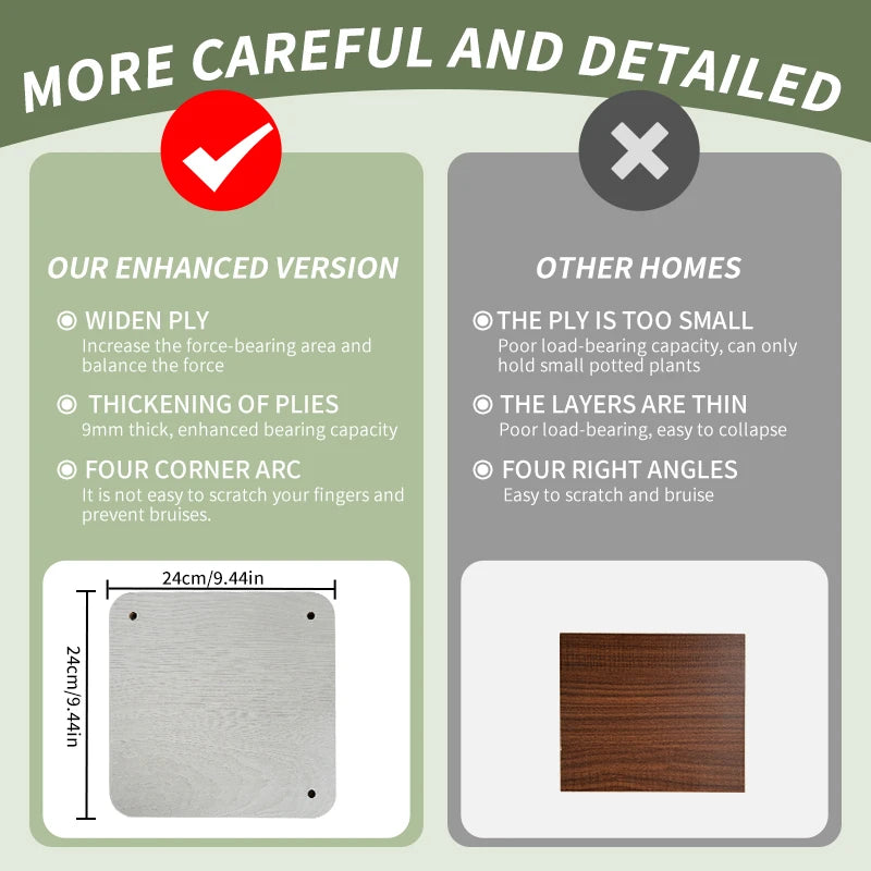 Plant and flower stand with wooden shelf