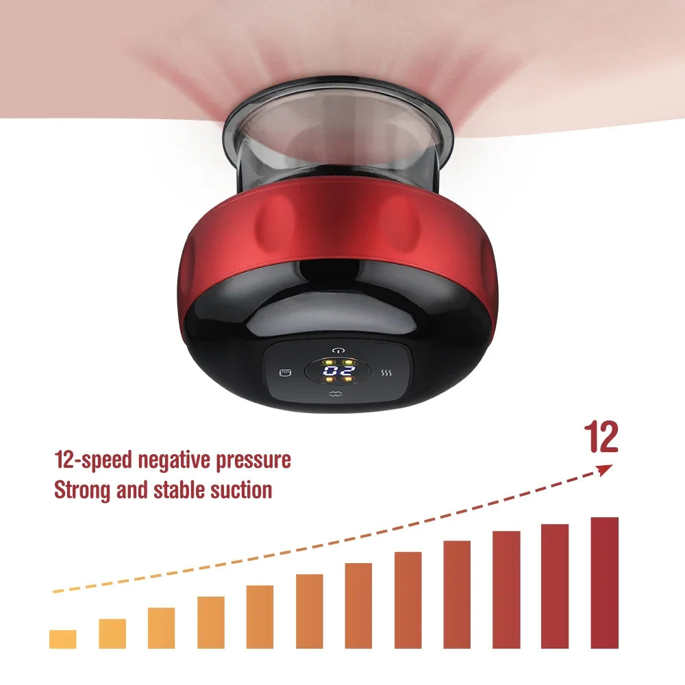 Smart vacuum cupping massage device