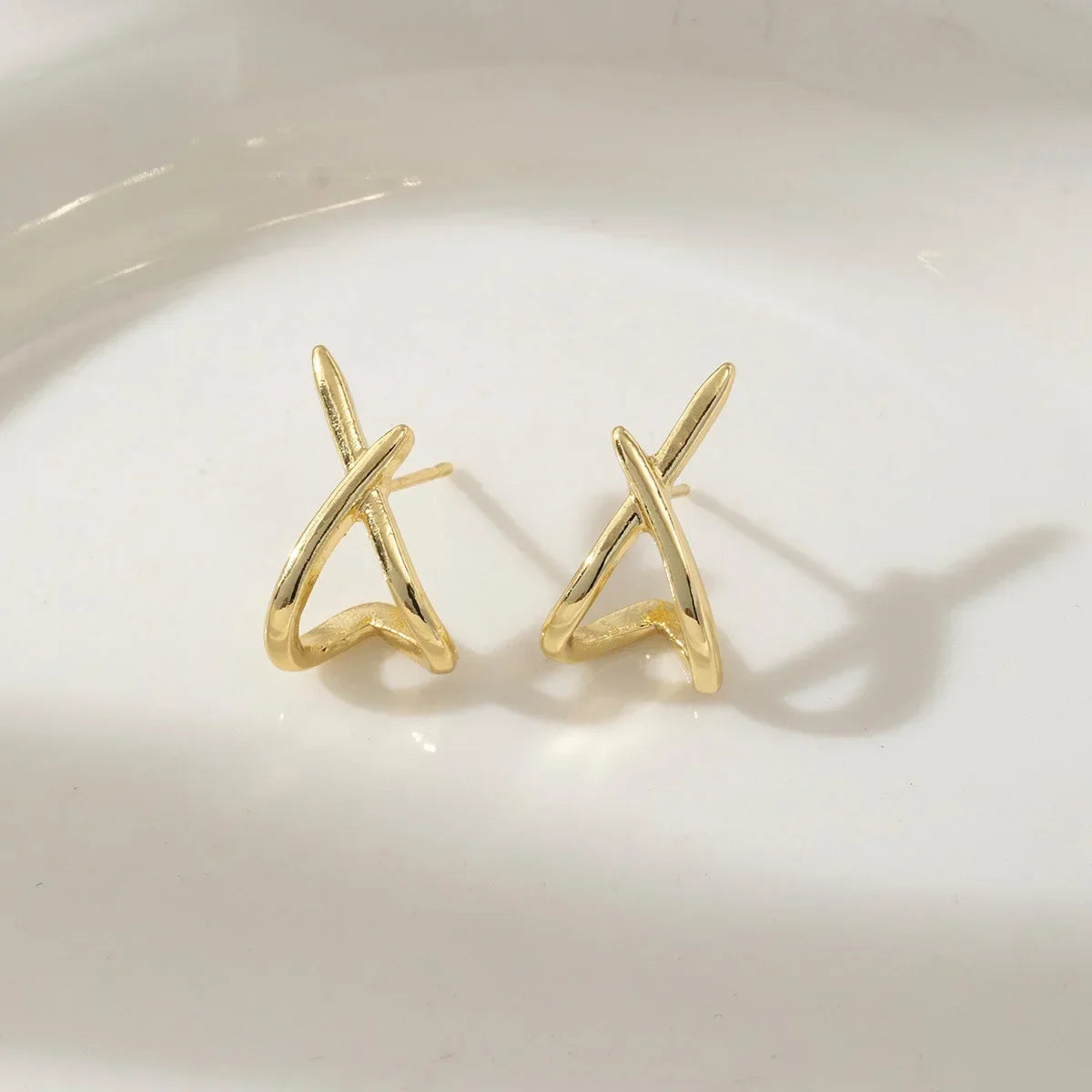 Fashion gold cross earrings for women