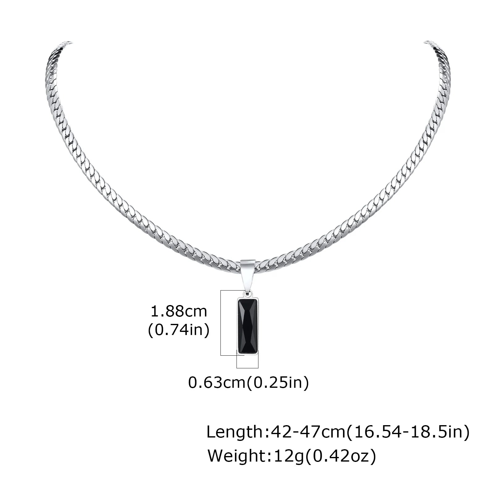 Men's necklaces with geometric stone pendants