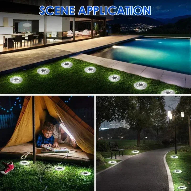Underground Disc of Solar Lights for Outdoor Areas