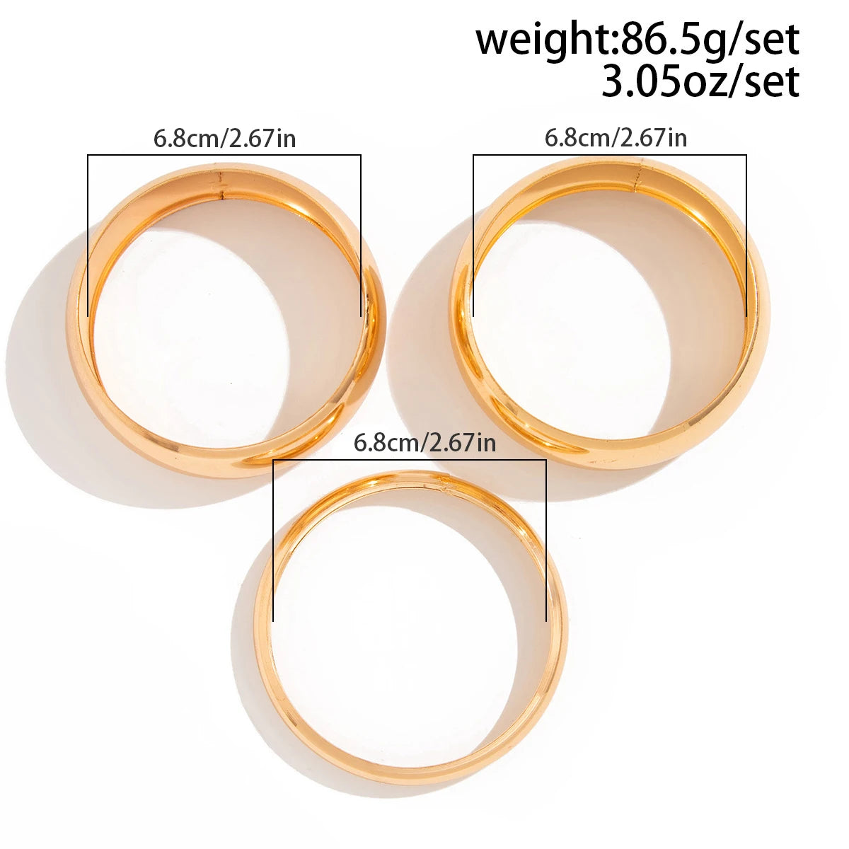 Shiny metal bracelet set