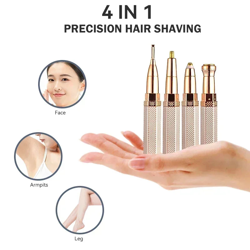 4-in-1 electric epilator for facial hair removal