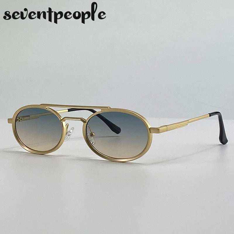 Steampunk sunglasses with oval frames