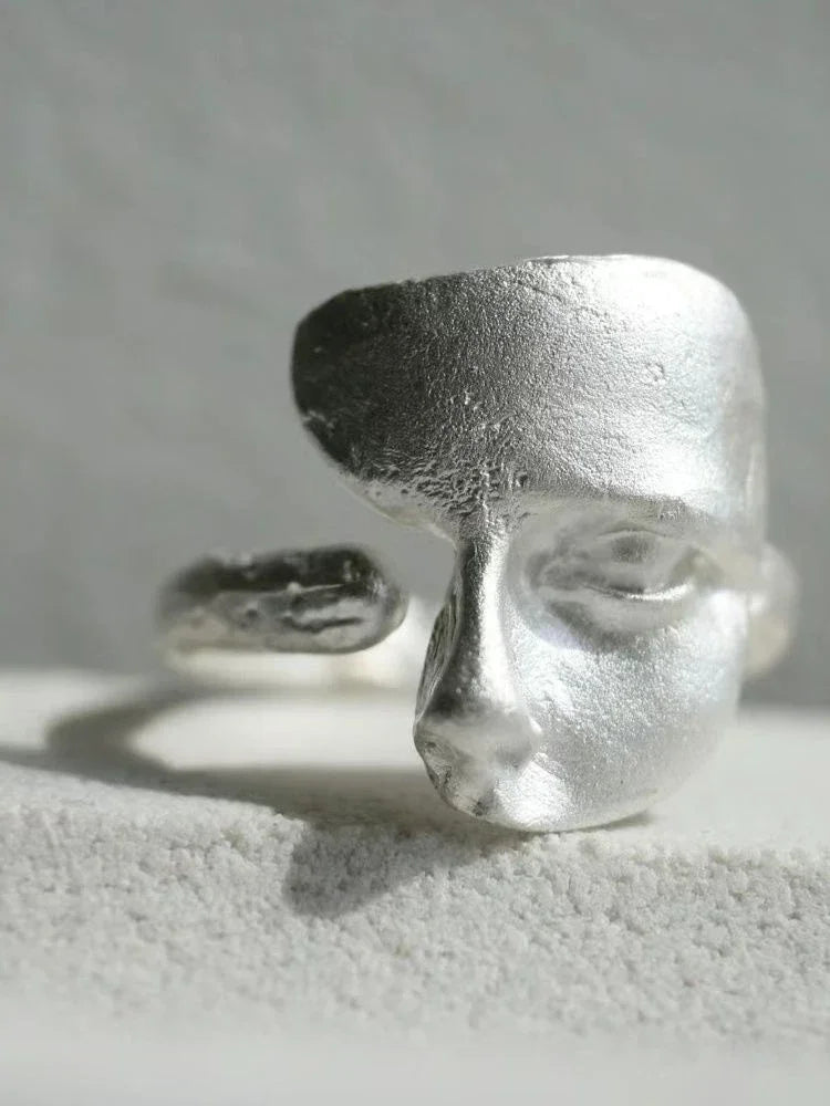 Open rings with creative mystical mask