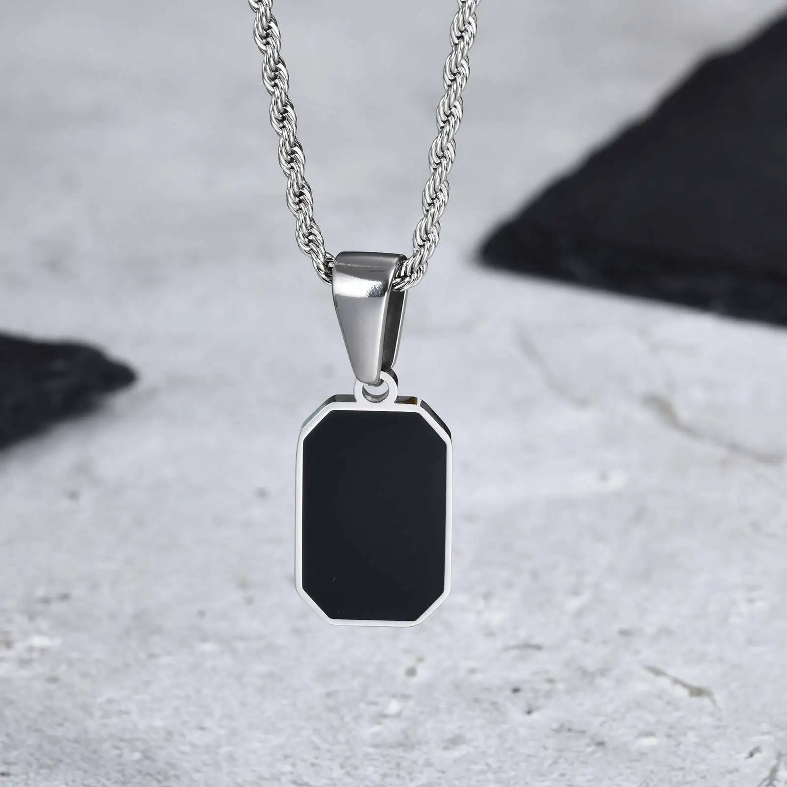 Casual Mens Geometric Square Necklaces
