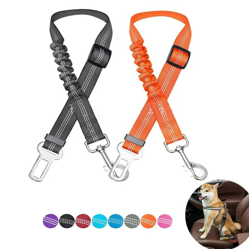 Adjustable dog seat belt