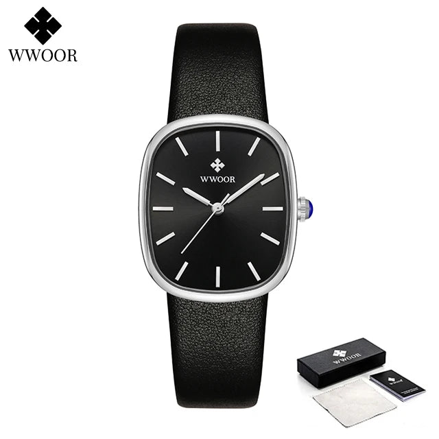 Women's watch with leather strap