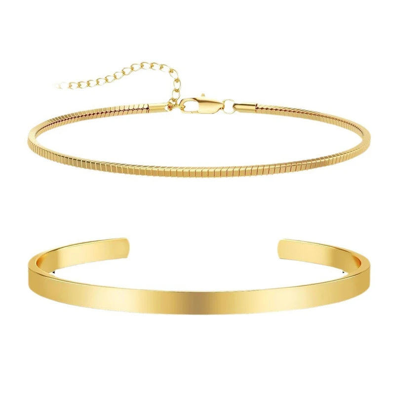 Gold and sterling silver plated bracelet sets