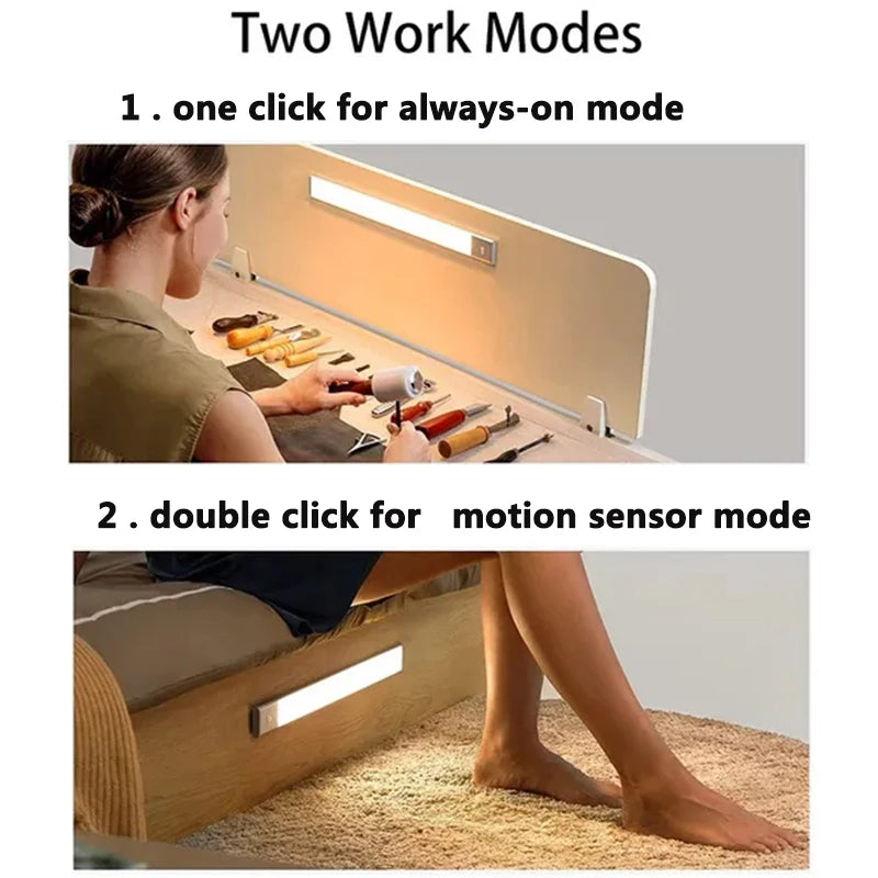 LED light with motion sensor for cabinets