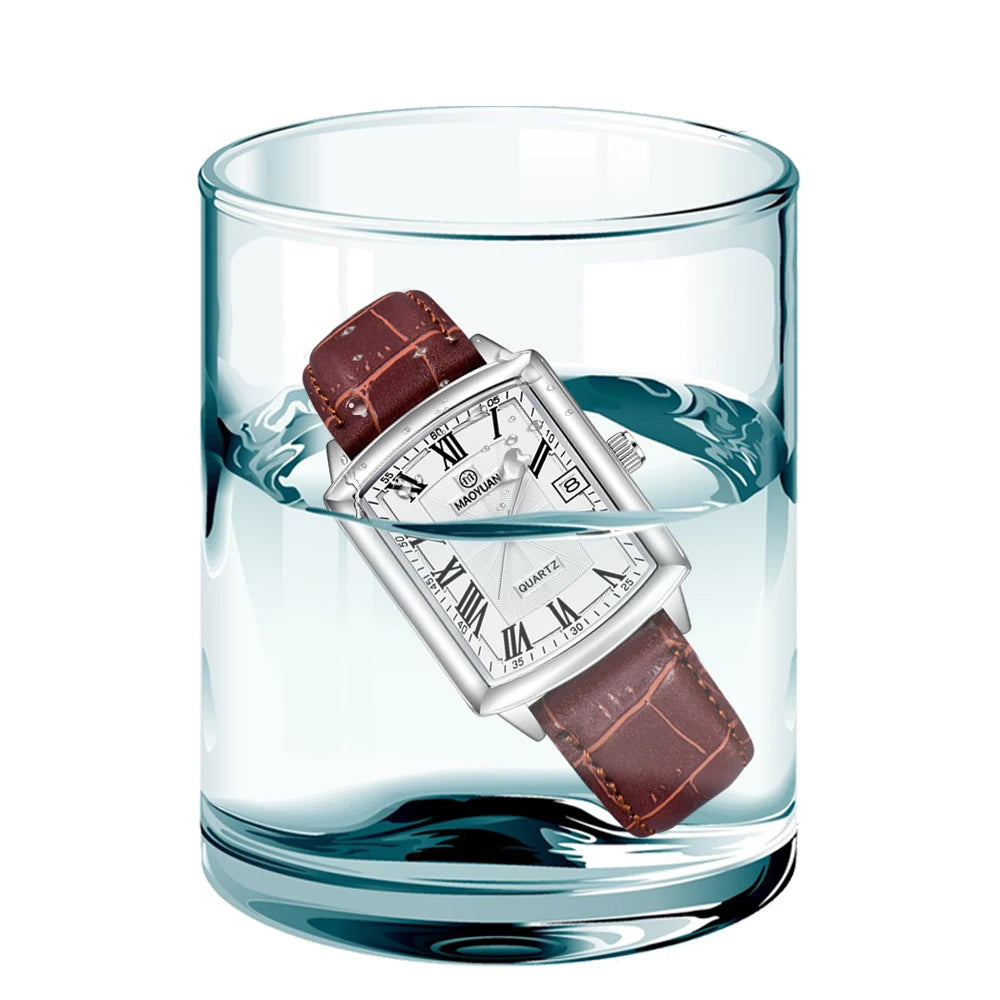 MAOYUAN Square  Casual Leather Quartz Watch Waterproof