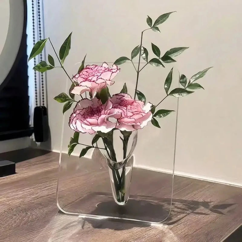 Modern and minimalist transparent acrylic flower vase