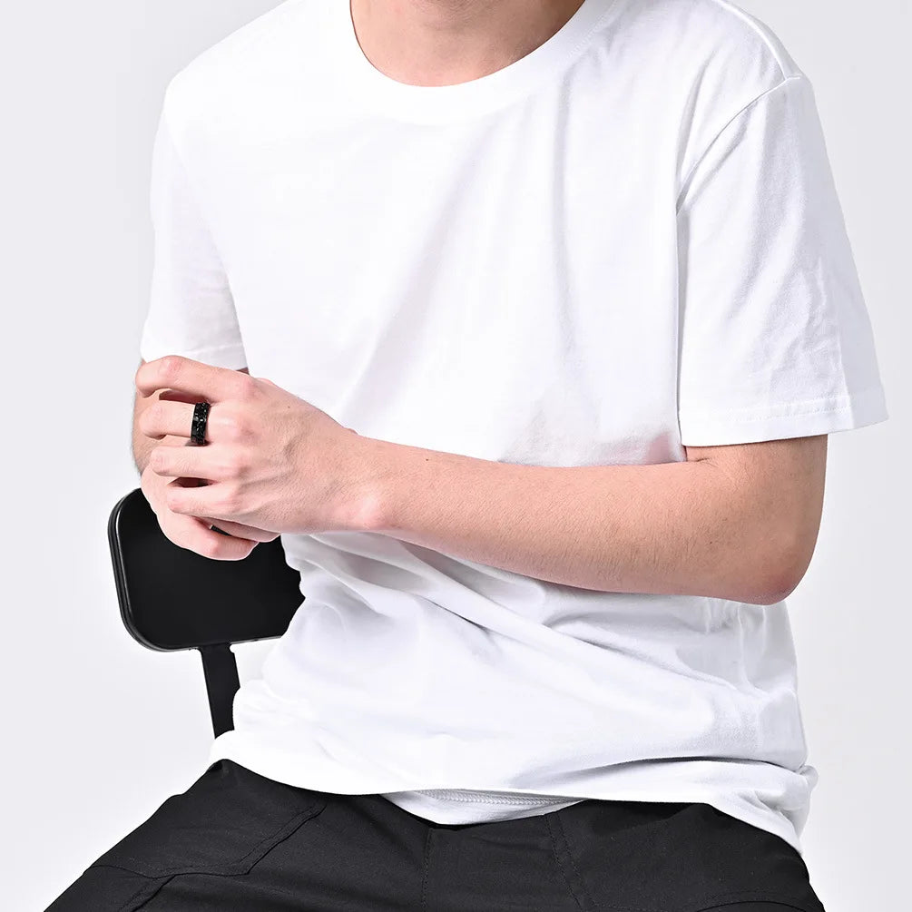 Stainless steel rotating ring with Roman numerals