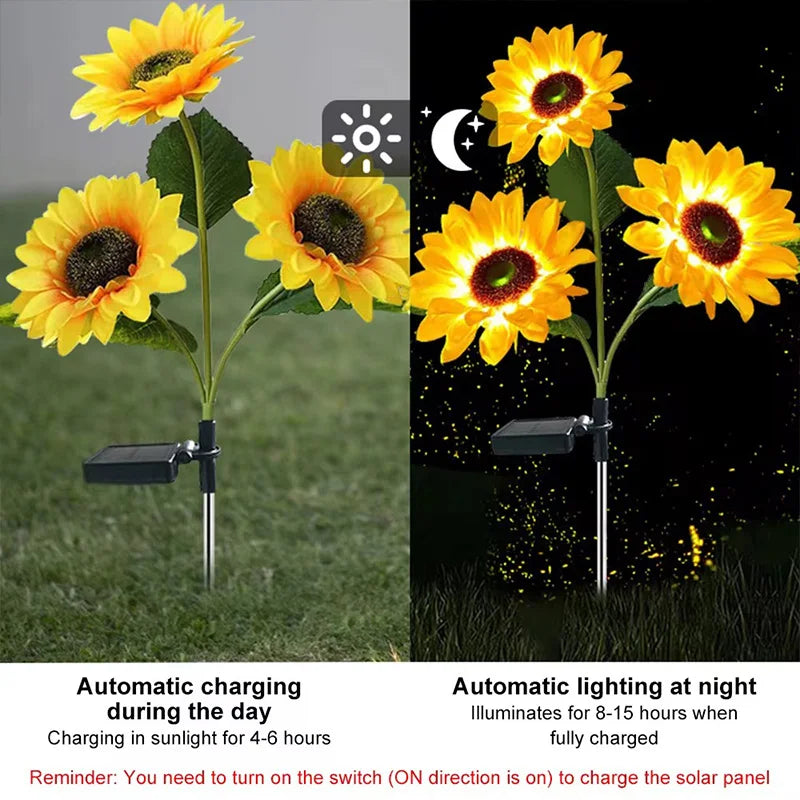 Waterproof Sunflower Simulation Solar Light Outdoor