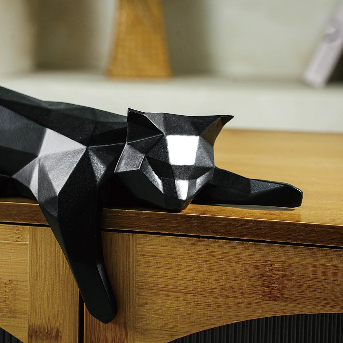 Modern geometric cat sculpture