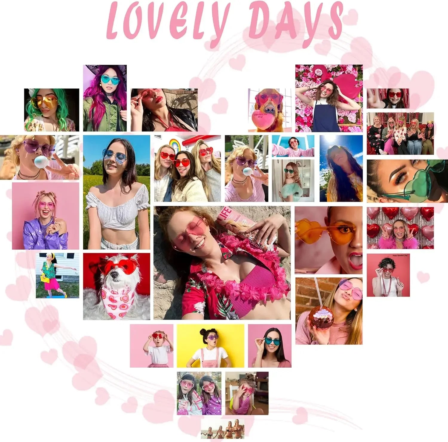 Heart-shaped women's sunglasses