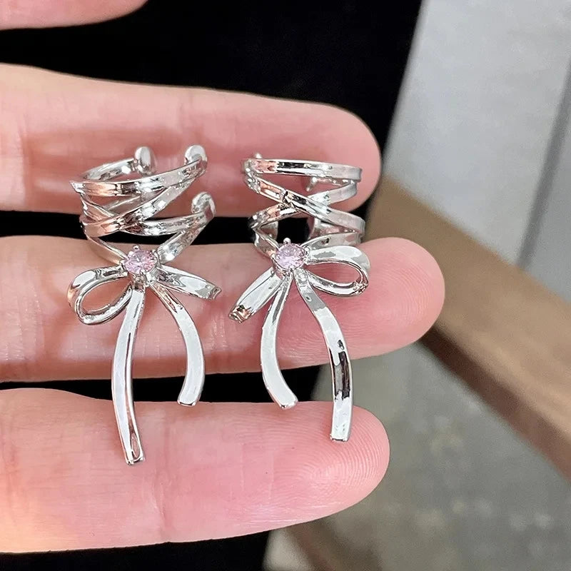 New Y2K aesthetic ribbon earrings