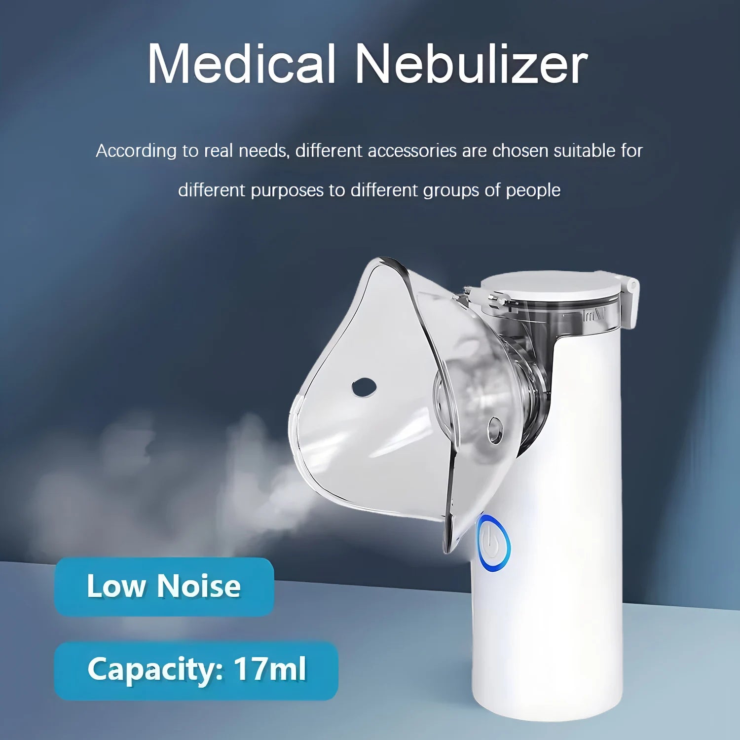 Portable silent medical nebulizer