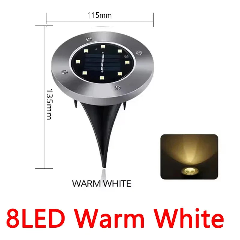 Underground Disc of Solar Lights for Outdoor Areas