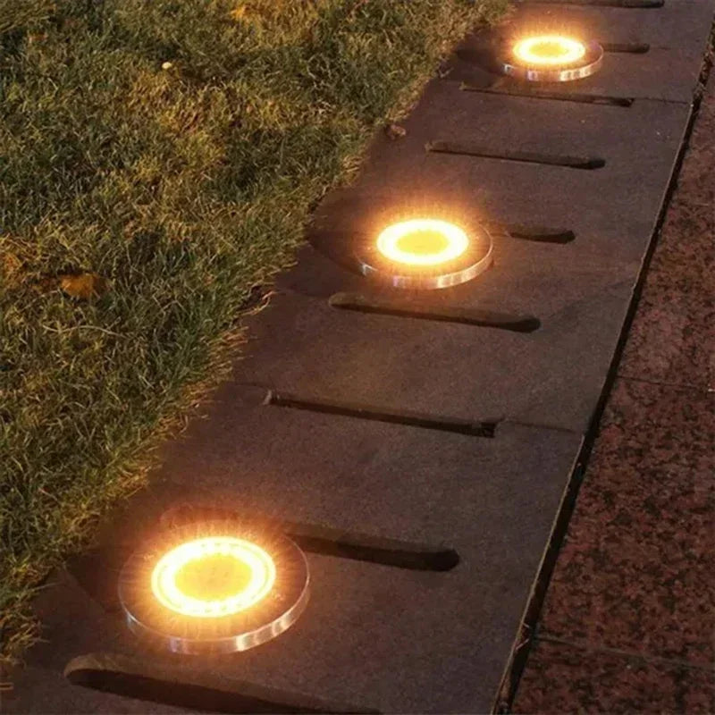 Underground Disc of Solar Lights for Outdoor Areas