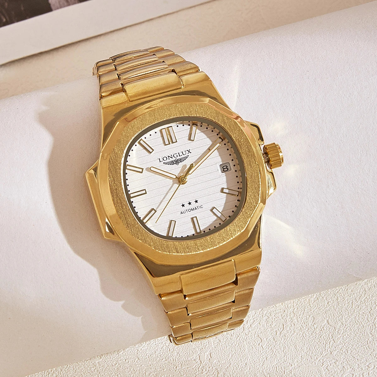 Men's automatic watch with date, mechanical and waterproof