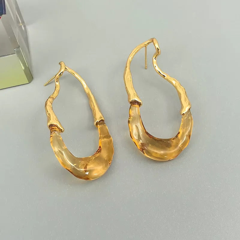 Irregular earrings with European design