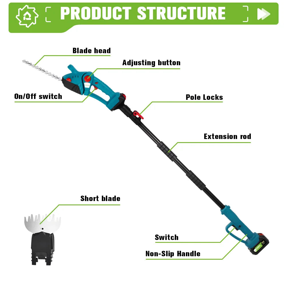 3-in-1 Telescopic Electric Hedge Trimmer