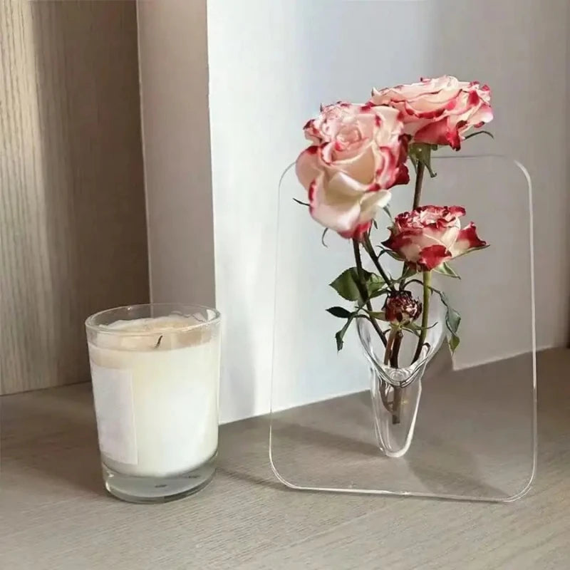 Modern and minimalist transparent acrylic flower vase