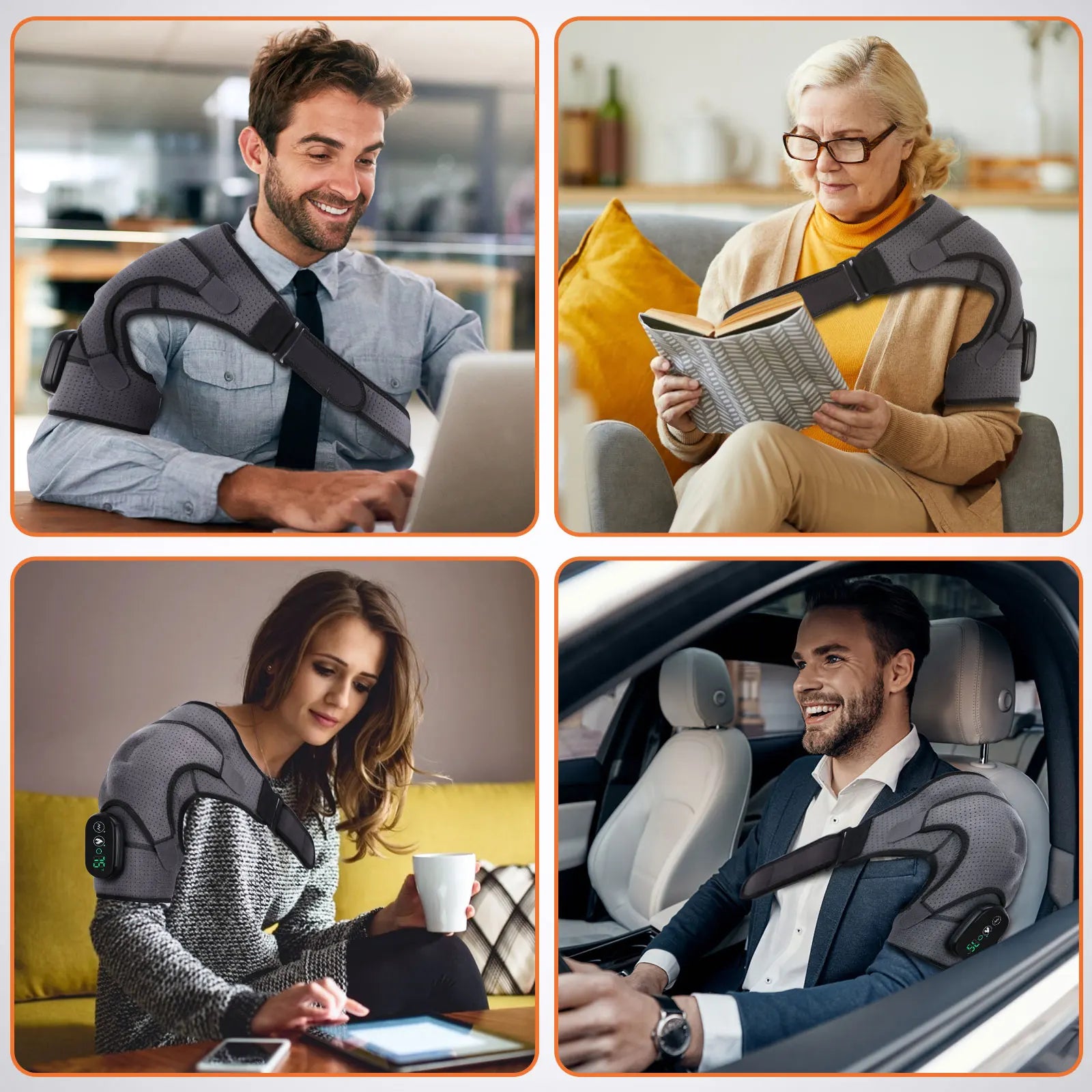 Electric heated shoulder massage support belt