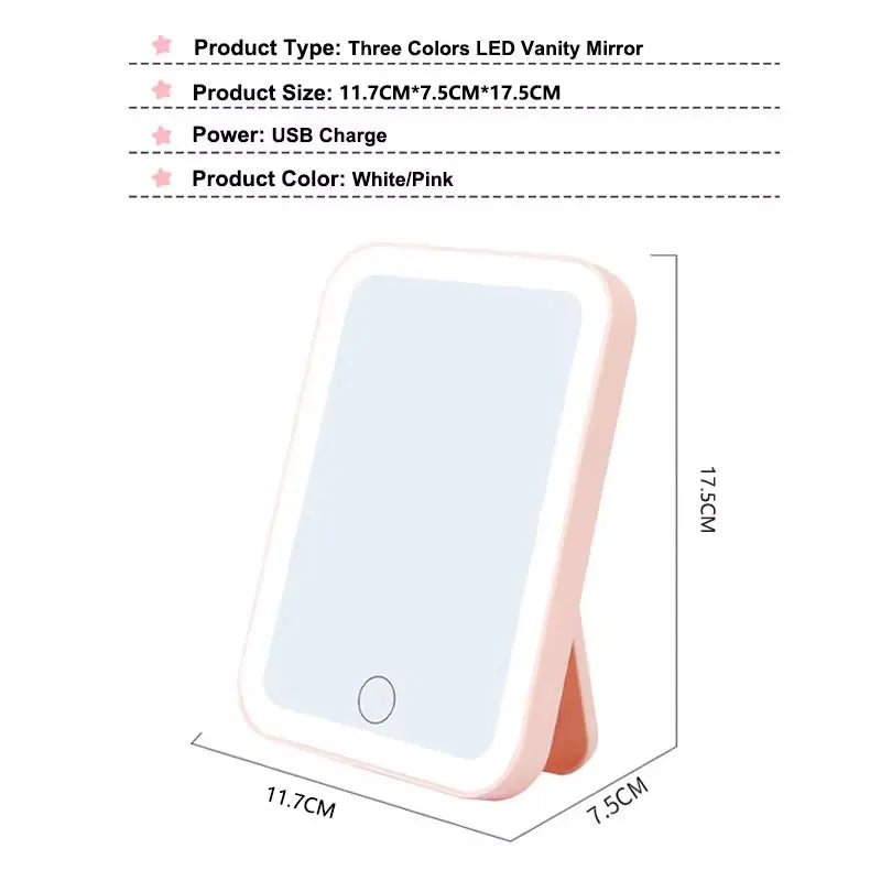 3 Color LED Makeup Mirror with Touch Screen