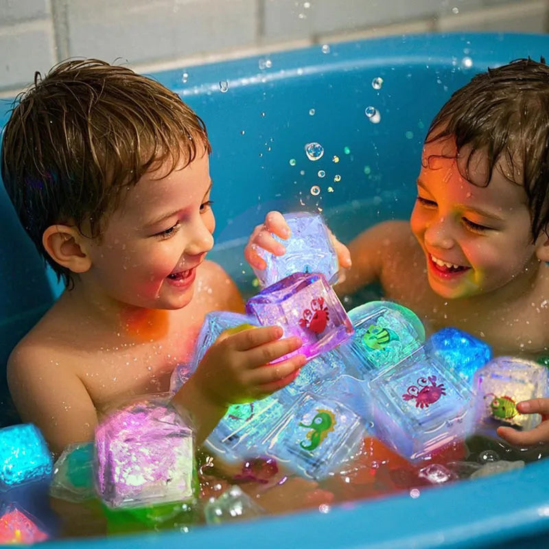 Bath toys with colorful LED lights