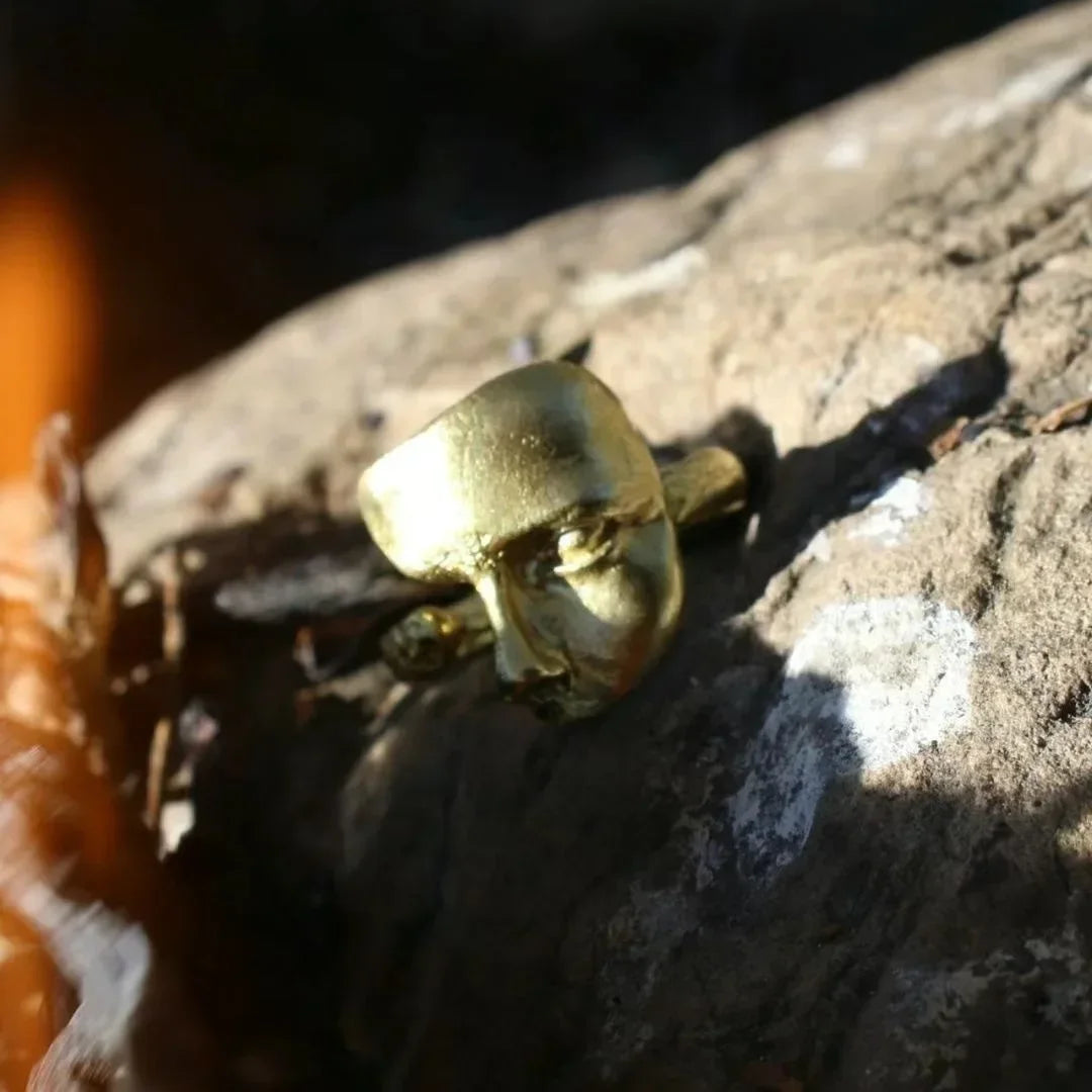 Open rings with creative mystical mask