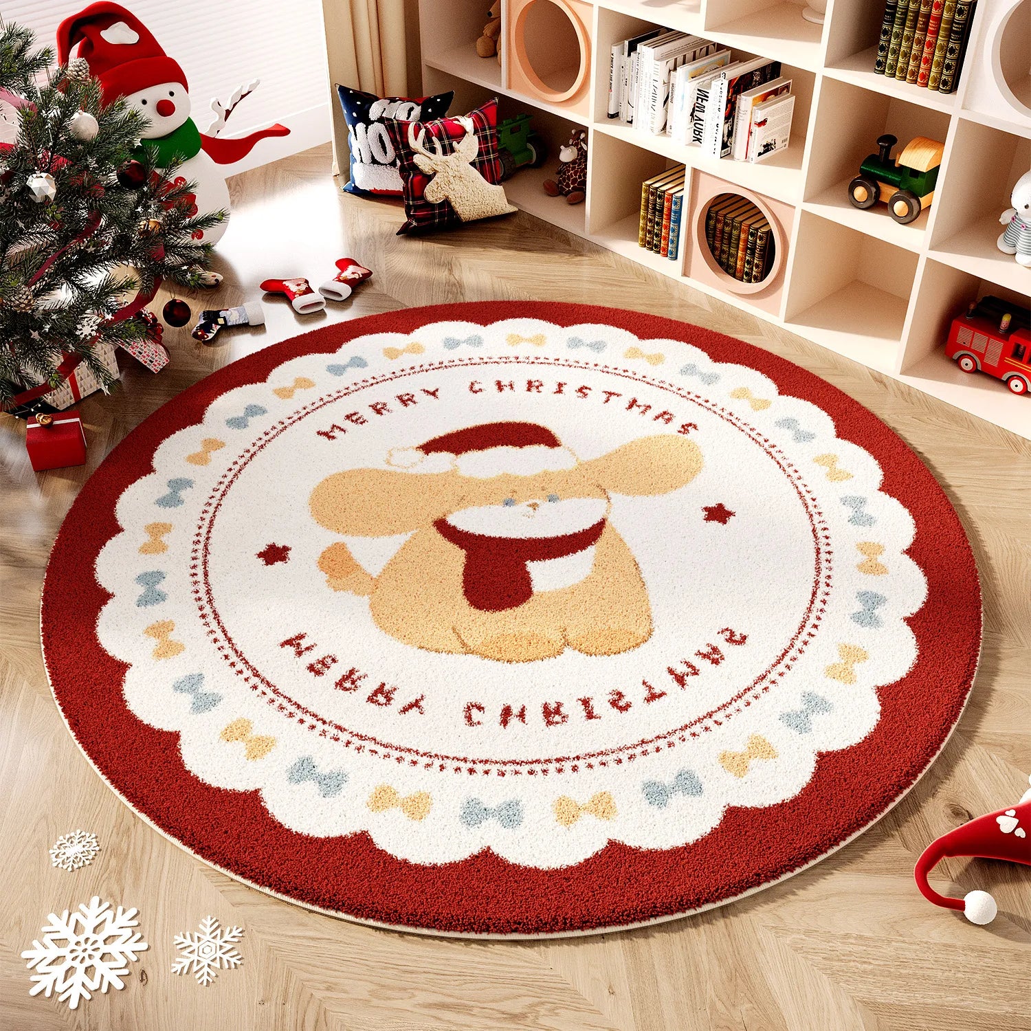 Christmas Wind Round Carpet Premium