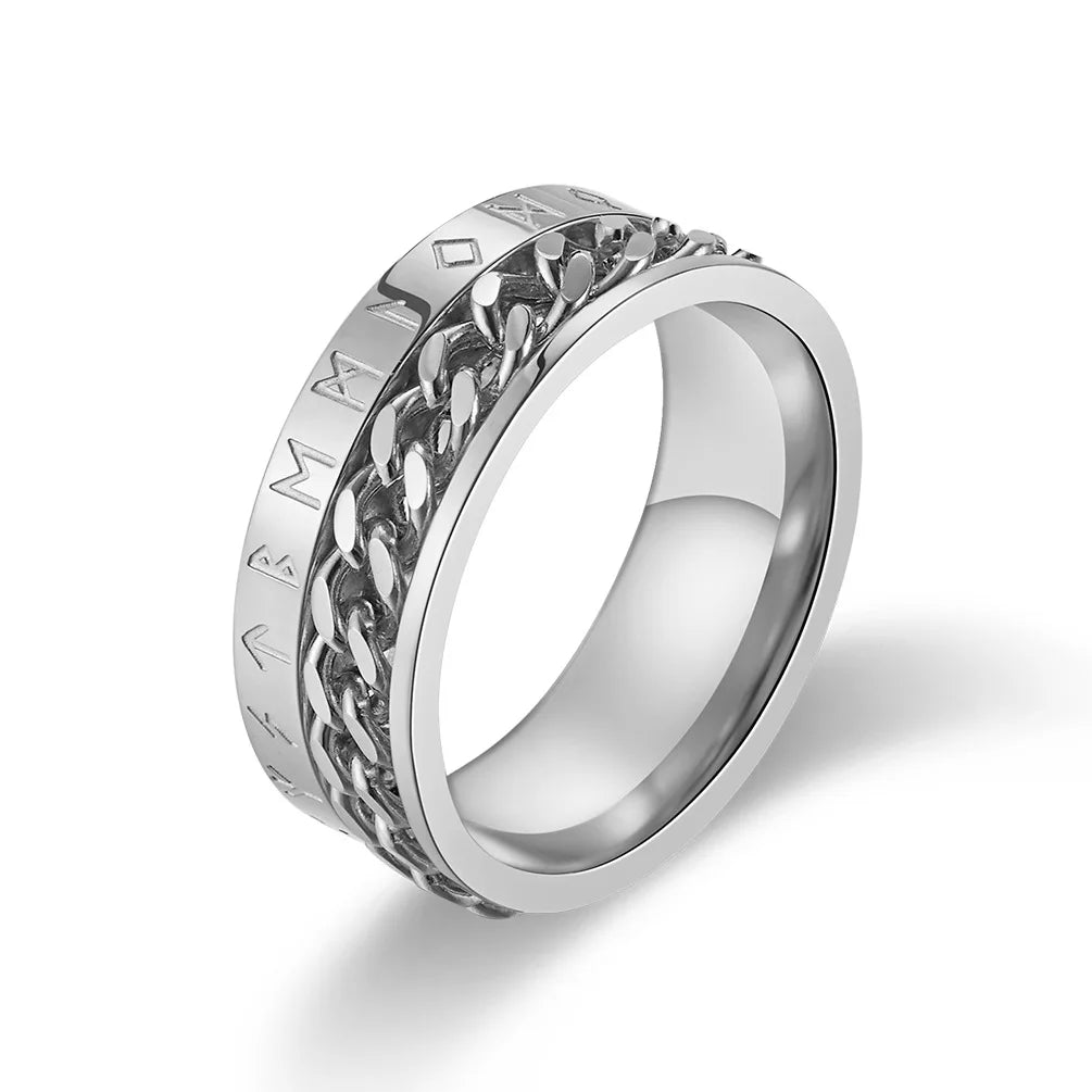 Stainless steel rotating ring with Roman numerals