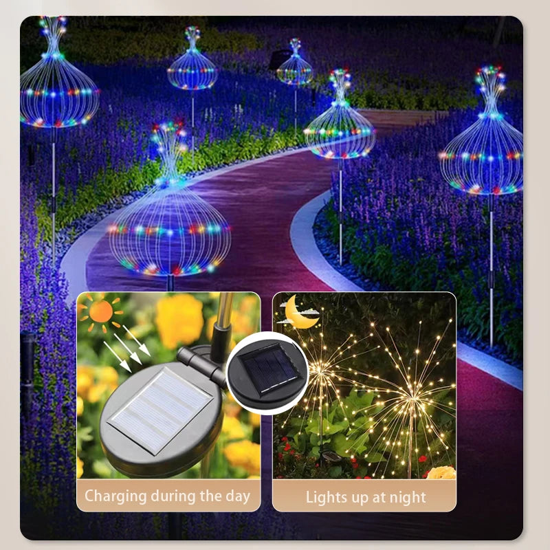 Outdoor solar lights, Christmas firework light