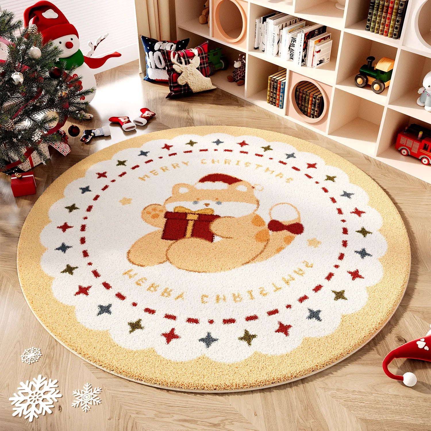 Christmas Wind Round Carpet Premium