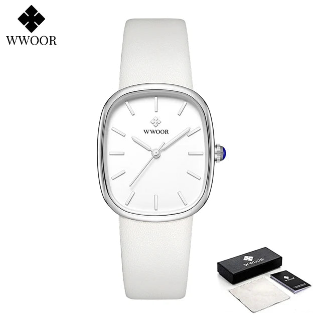 Women's watch with leather strap