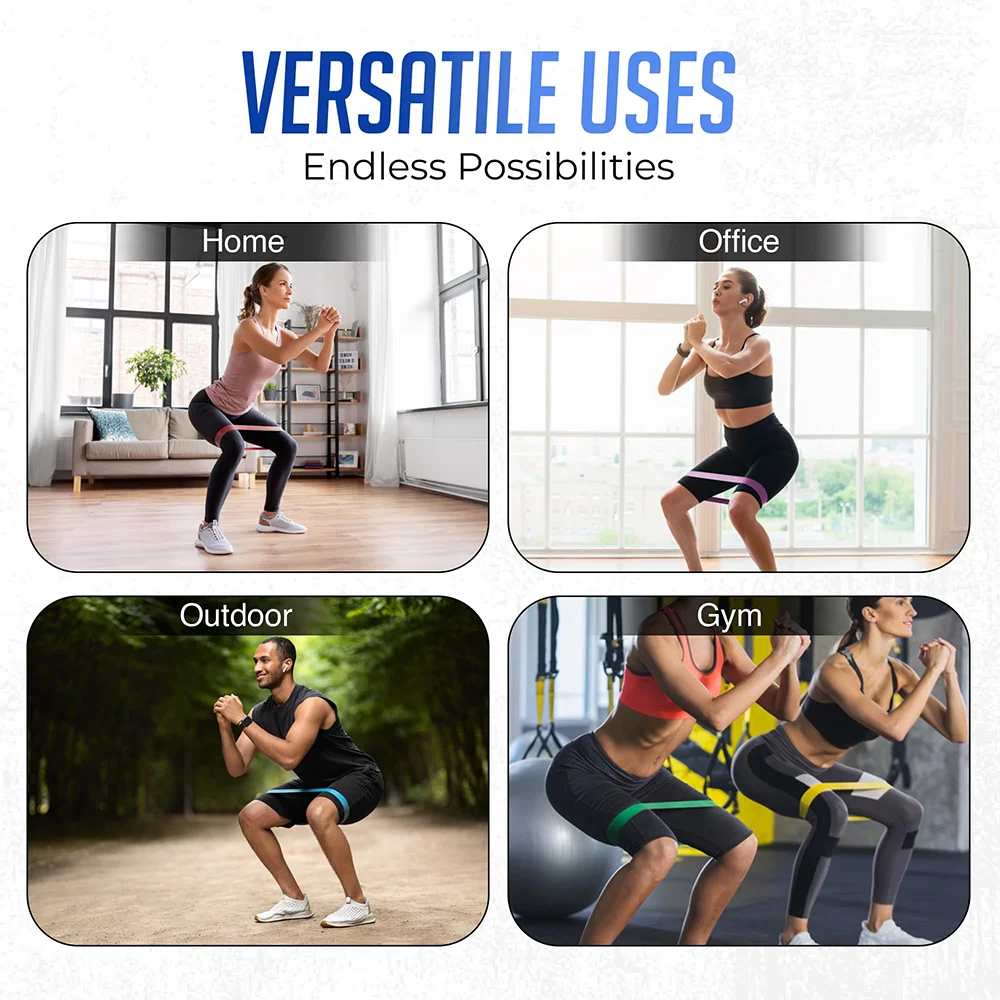 Set of 5 resistance bands for fitness