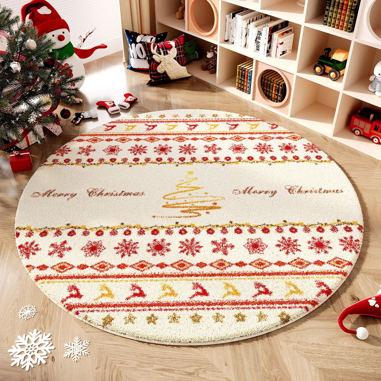 Christmas Wind Round Carpet Premium