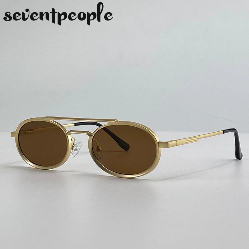 Steampunk sunglasses with oval frames