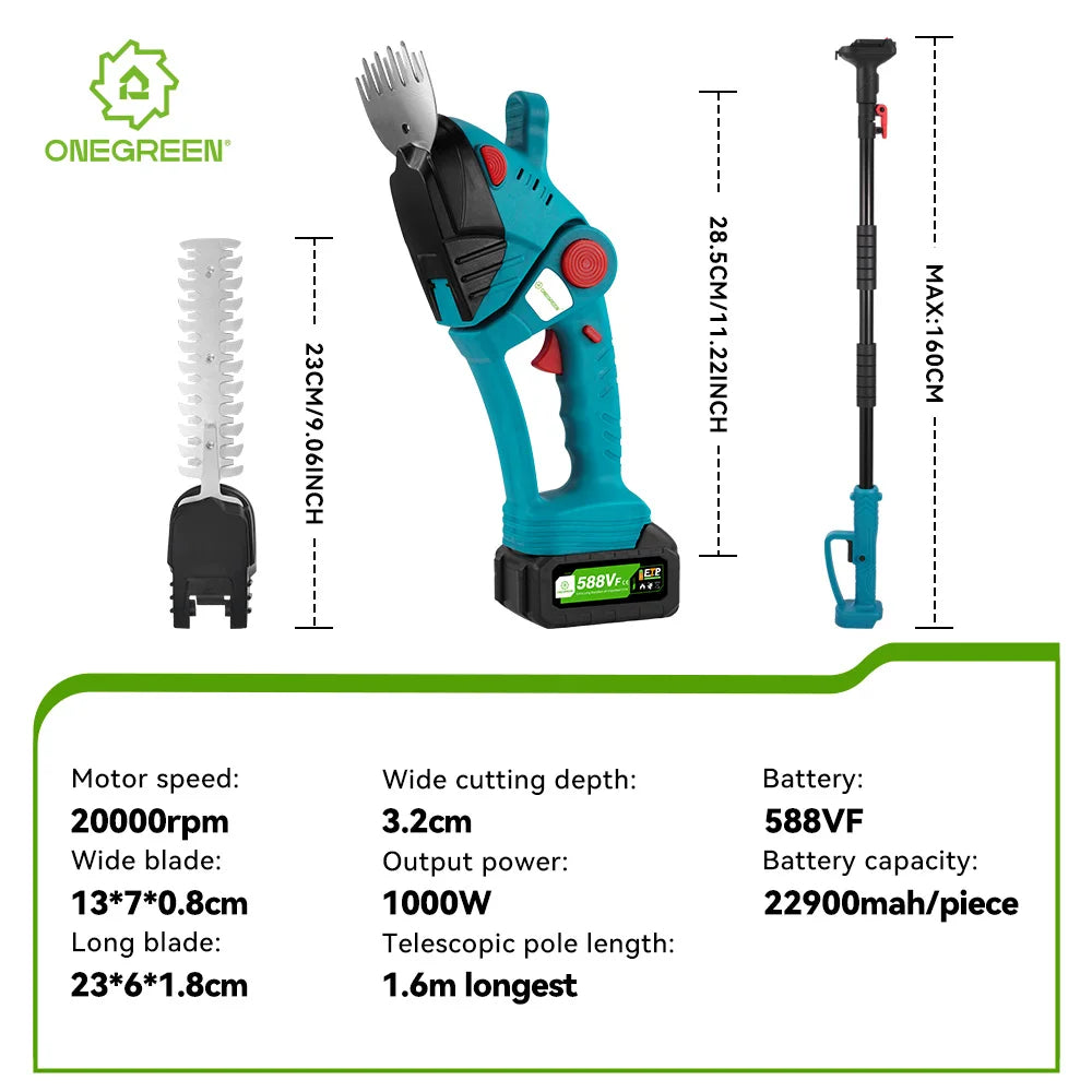 3-in-1 Telescopic Electric Hedge Trimmer