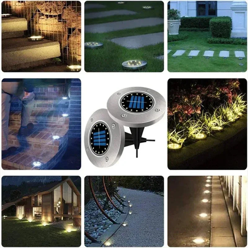 Underground Disc of Solar Lights for Outdoor Areas