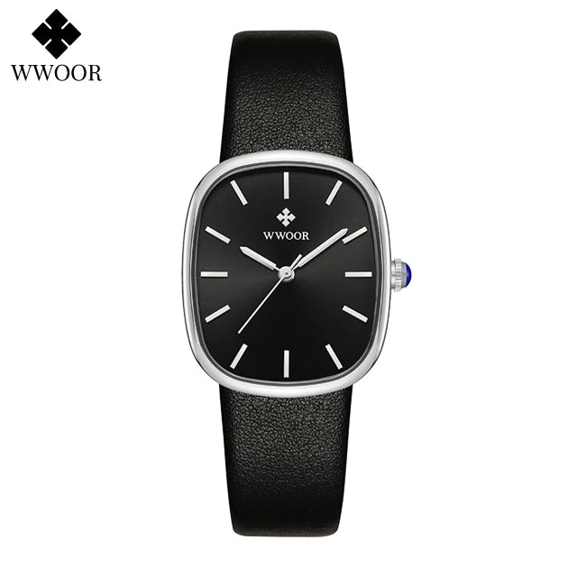 Women's watch with leather strap