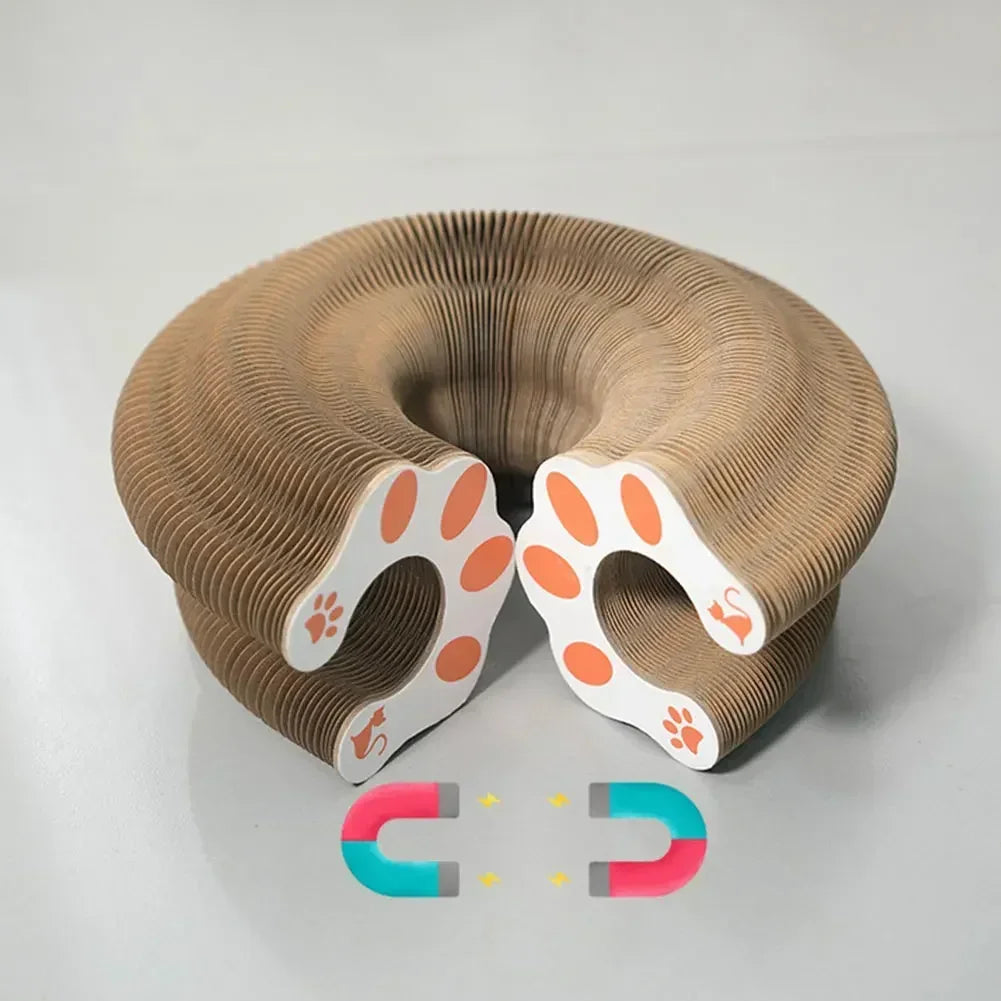 Interactive cat scratching post