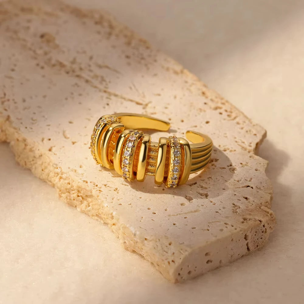 Stainless steel rings with creative geometry