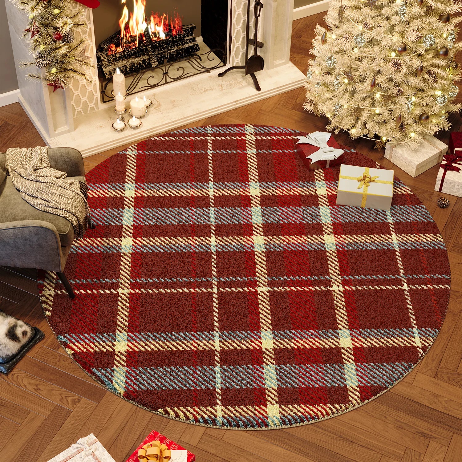 Christmas Wind Round Carpet Premium